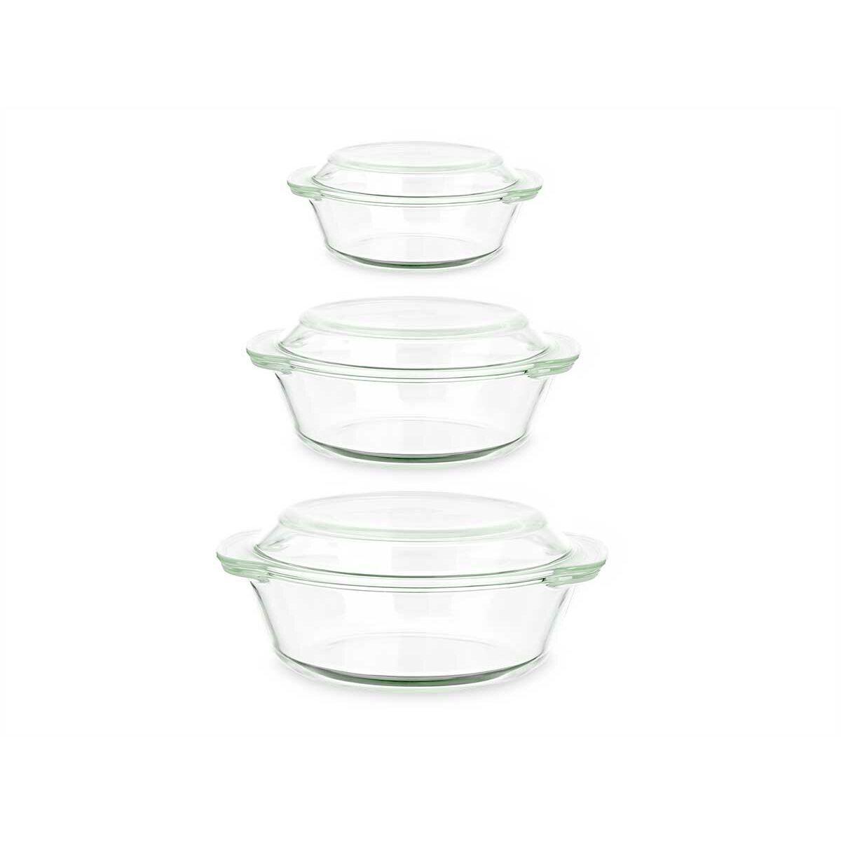 Cacerolas Vivalto CA1-15-S3 Transparente Vidrio de Borosilicato 700 ml 1 L 1,5 L Set (4 Unidades)