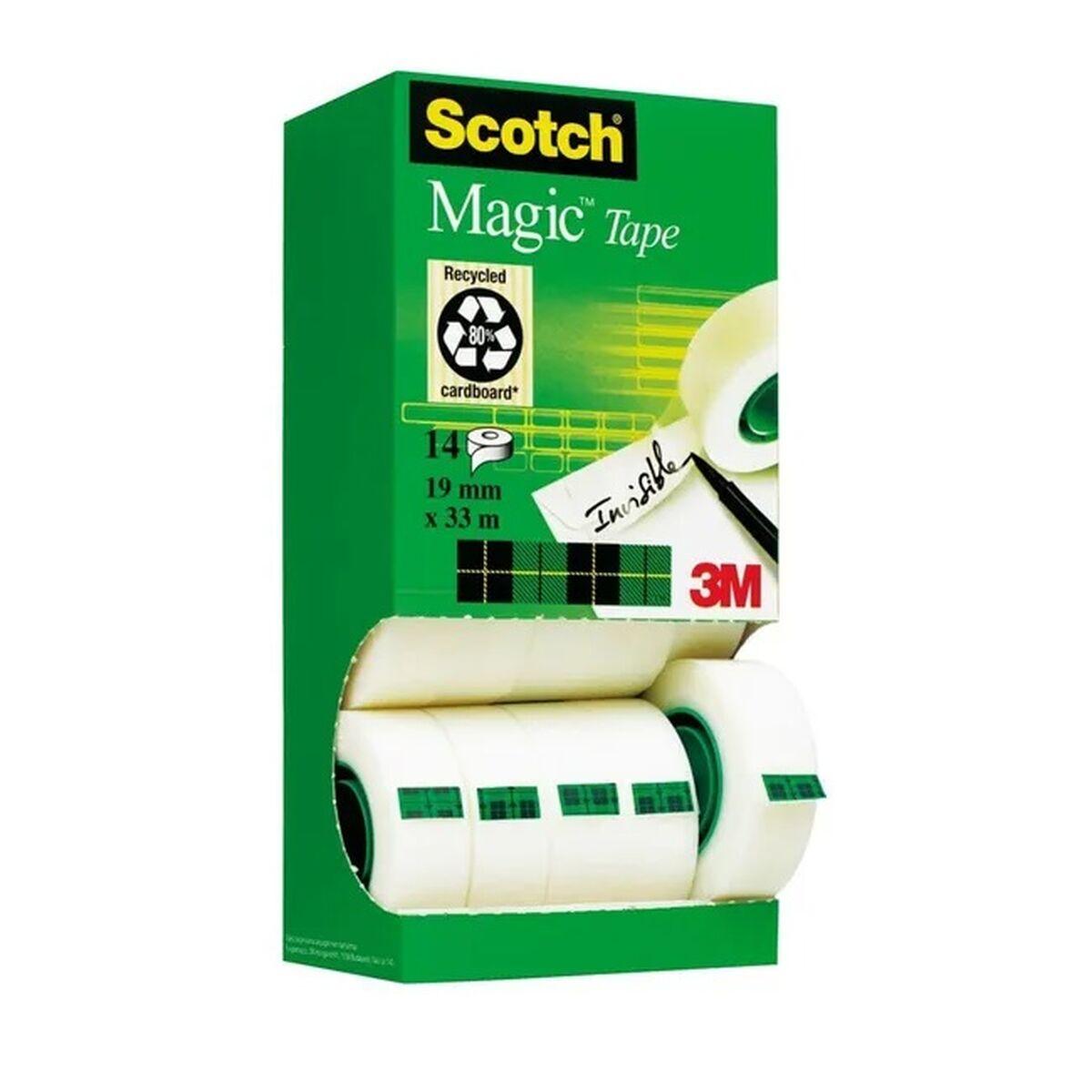 Set de Cintas Adhesivas Scotch Invisible Magic 14 Piezas 19 mm x 33 m (2 Unidades)