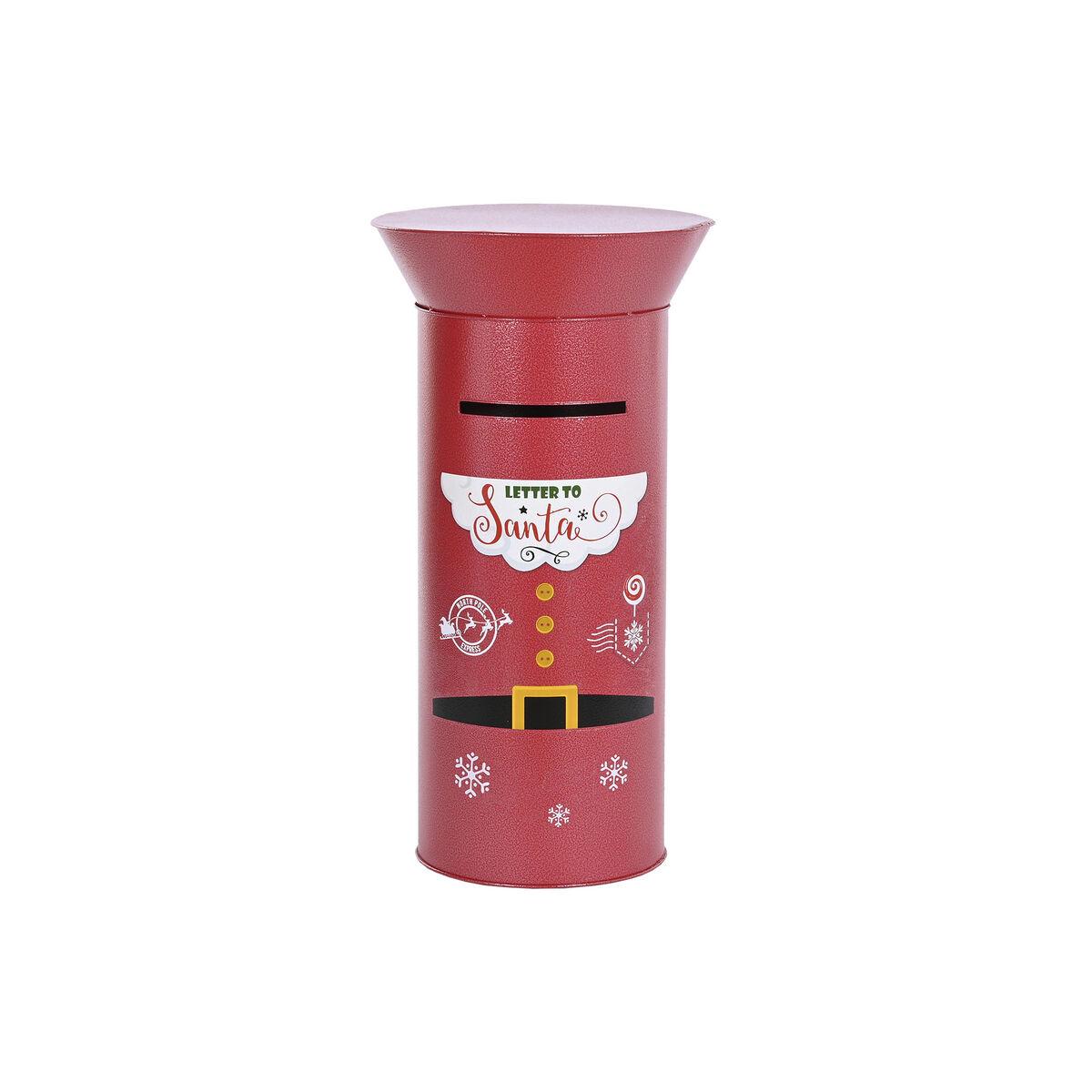 Adorno Navideño DKD Home Decor Buzón Blanco Negro Rojo Verde Metal 41,5 x 41,5 x 78 cm