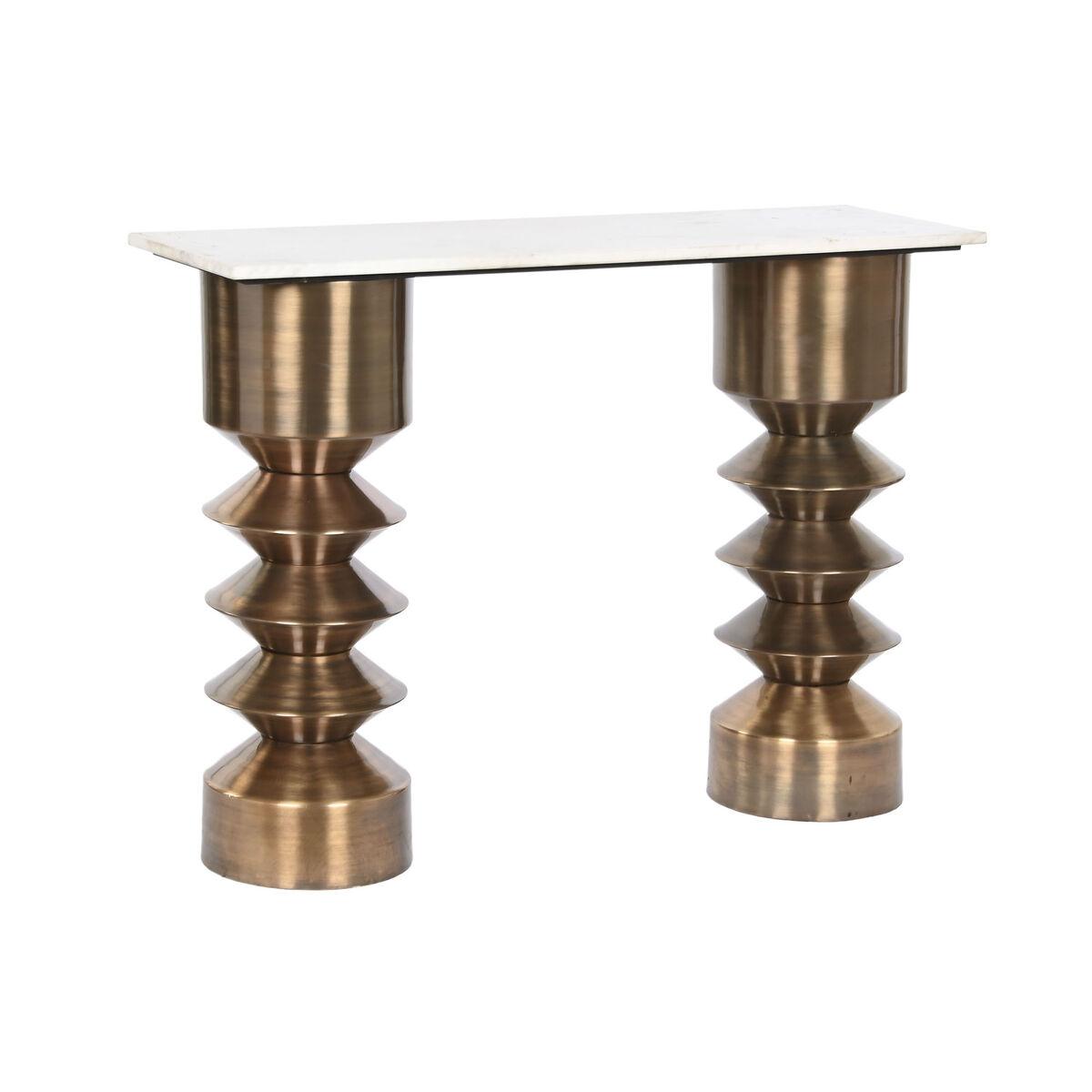 Consola Home ESPRIT Blanco Dorado Mármol Hierro 118 x 33,5 x 78 cm