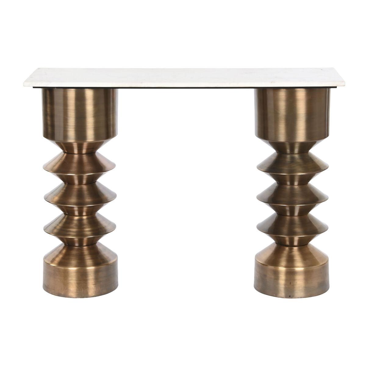 Consola Home ESPRIT Blanco Dorado Mármol Hierro 118 x 33,5 x 78 cm