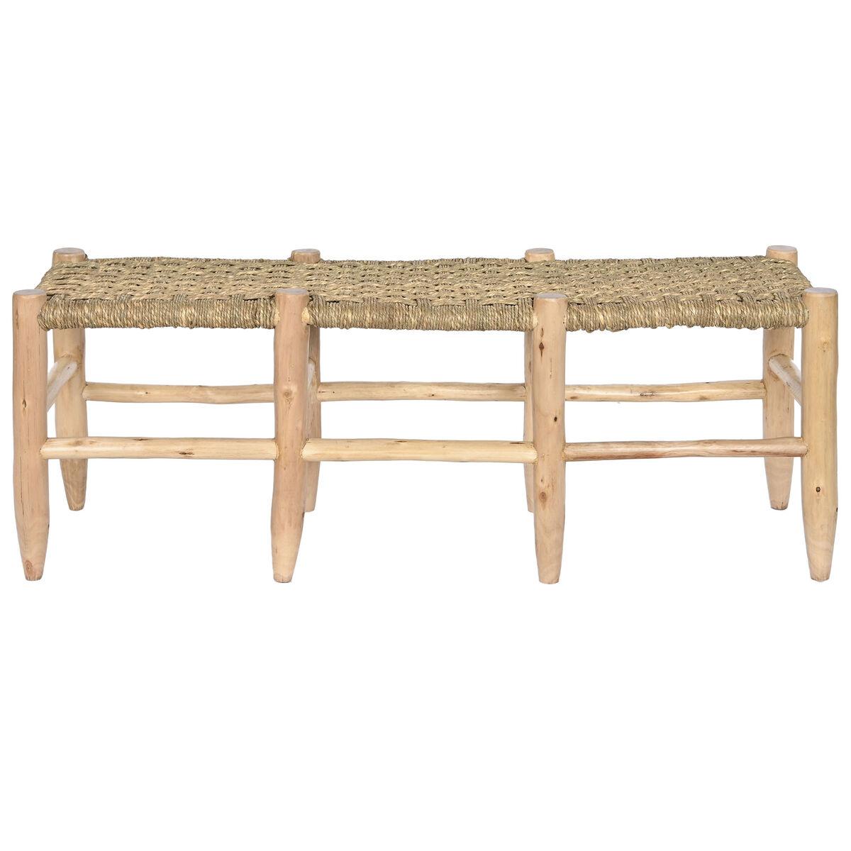 Banqueta Home ESPRIT Natural Yute Madera 120 x 35 x 45 cm