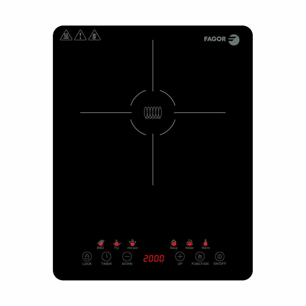 Placa de Inducción Fagor Lexie 2000 W Negro