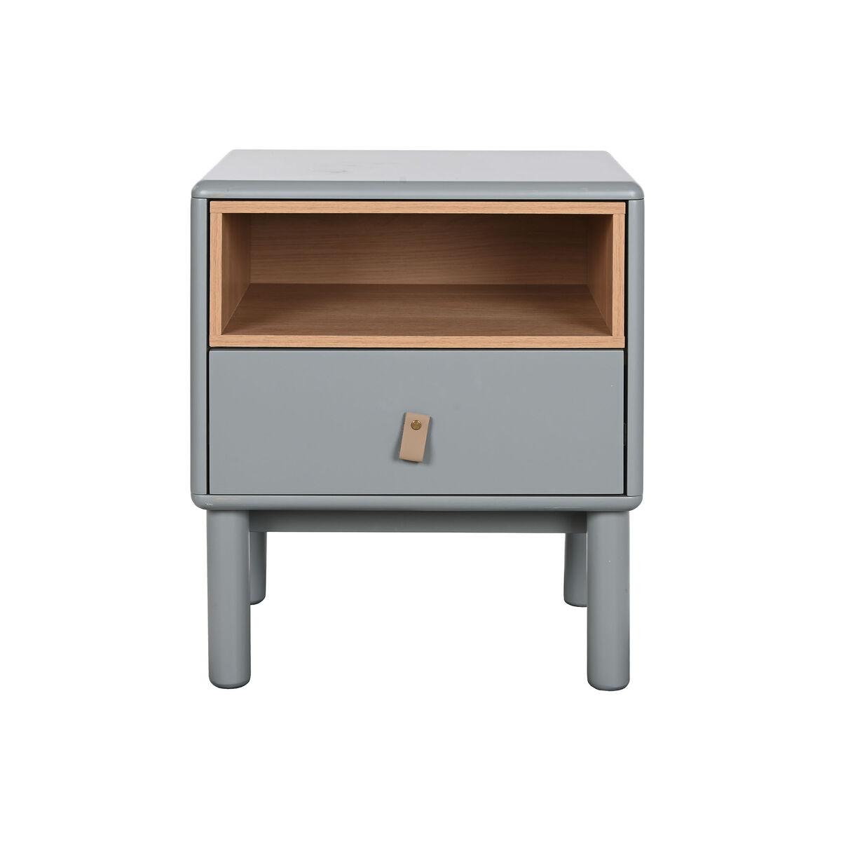 Mesita de Noche Home ESPRIT Azul Gris Natural Madera MDF 48 x 40 x 55 cm