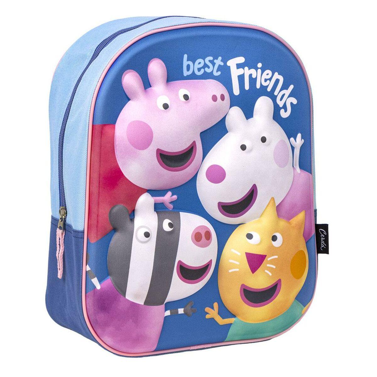 Mochila Infantil 3D Peppa Pig Azul 25 x 33 x 10 cm