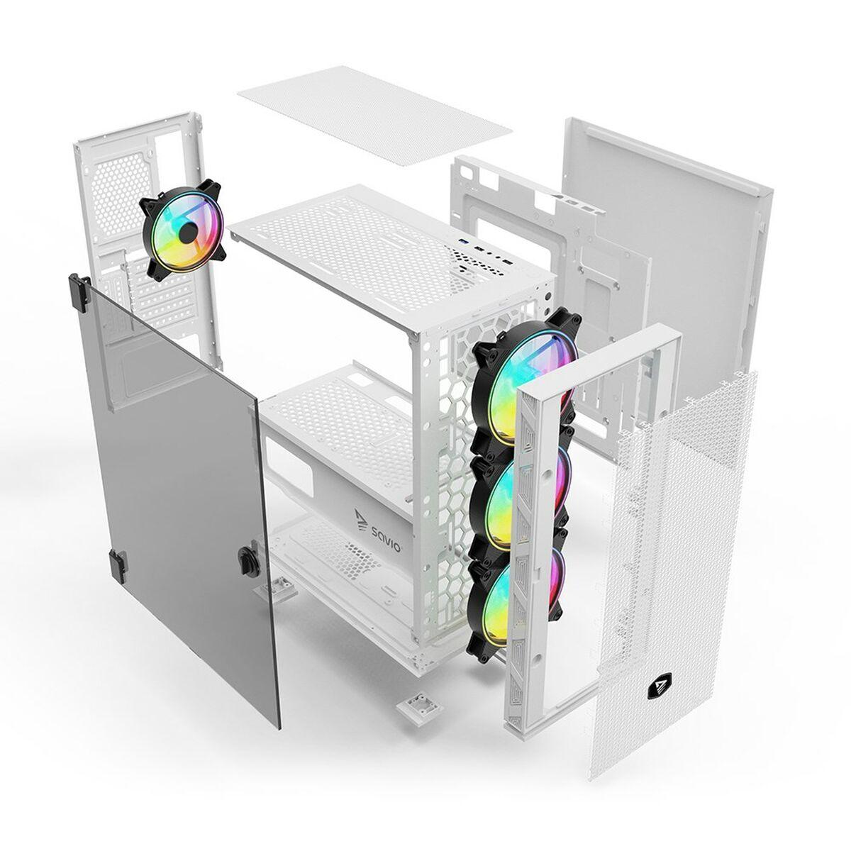 Caja Semitorre ATX Savio RAPTOR WHITE X1 Negro Multicolor