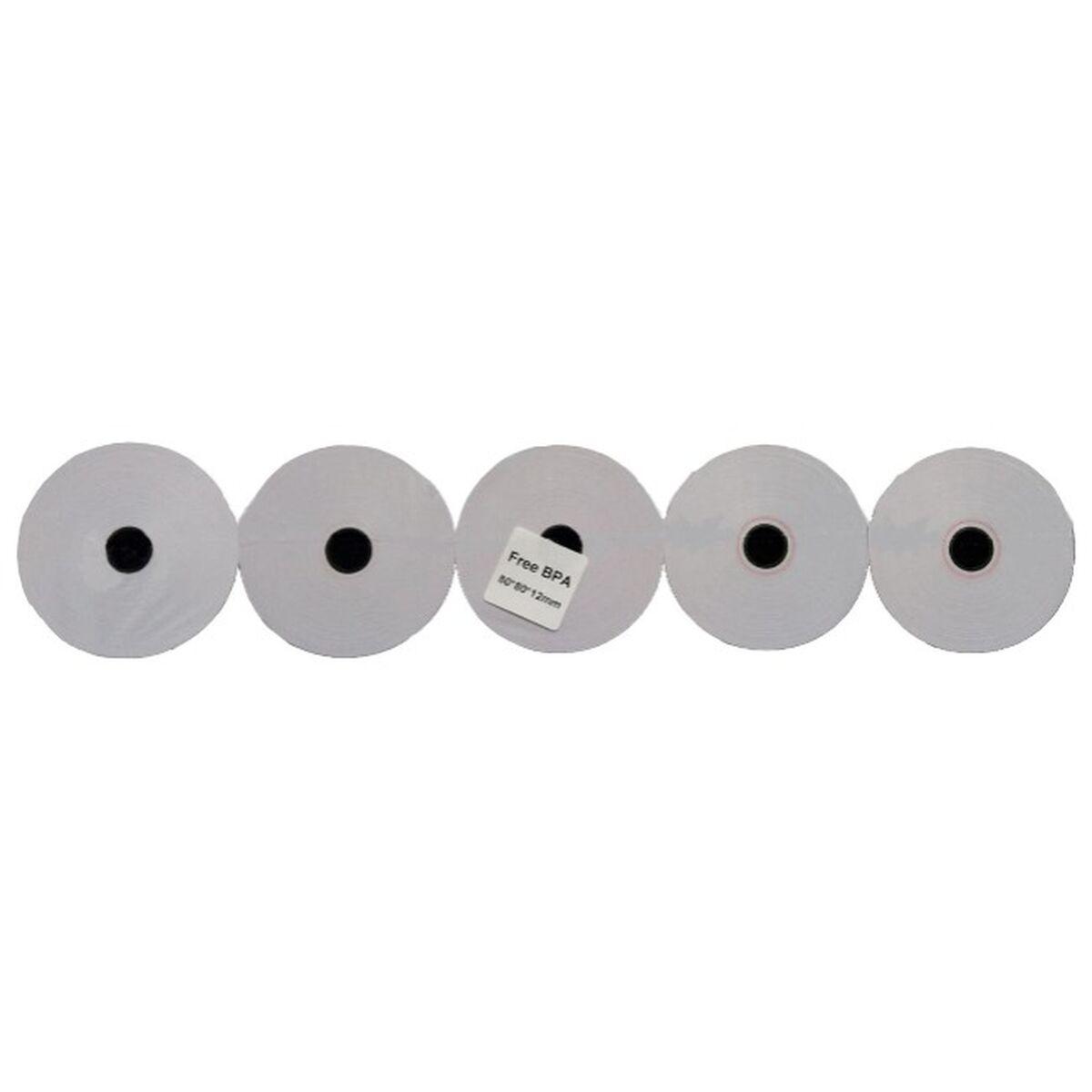 Rollo Papel Térmico Ekrit 80 x 80 x 12 mm Blanco 50 Unidades
