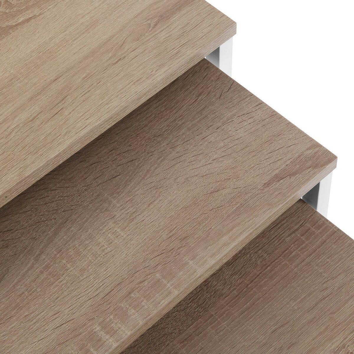 Juego de 3 mesas Versa Blanco Metal Madera MDF 30 x 60 x 46 cm