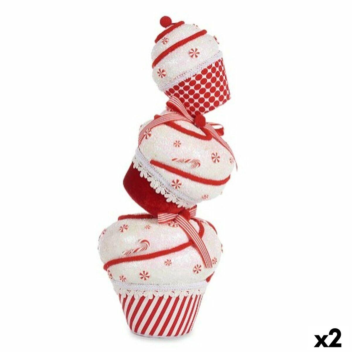 Figura Decorativa Torre Pastel Blanco Rojo Poliestireno 20 x 50 x 20 cm (2 Unidades)