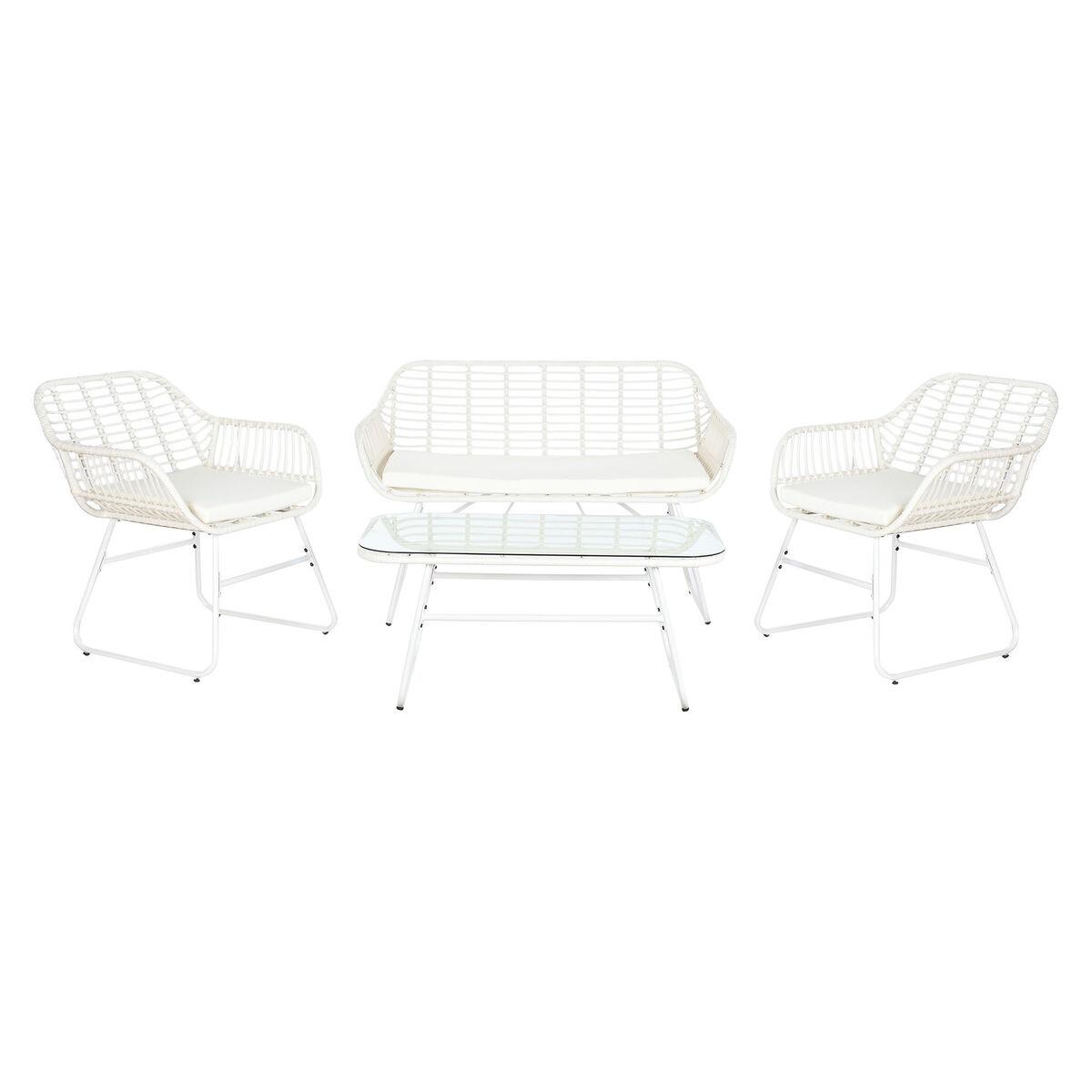 Muebles de Jardín DKD Home Decor Blanco 124 x 74 x 84 cm (4 Piezas)
