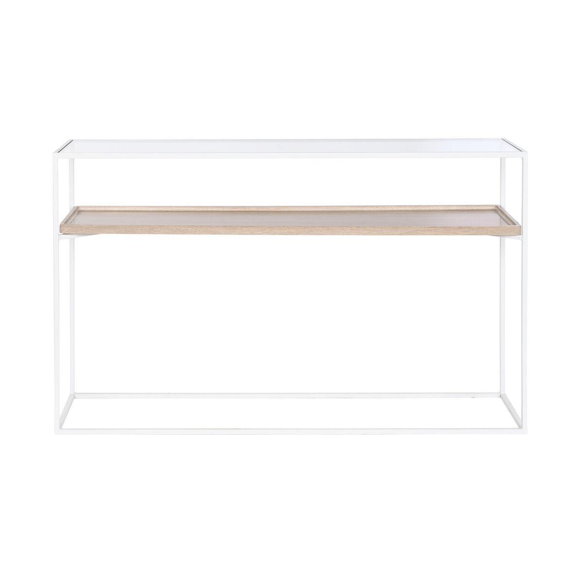 Consola Home ESPRIT Blanco Metal Cristal 120 x 30 x 75 cm