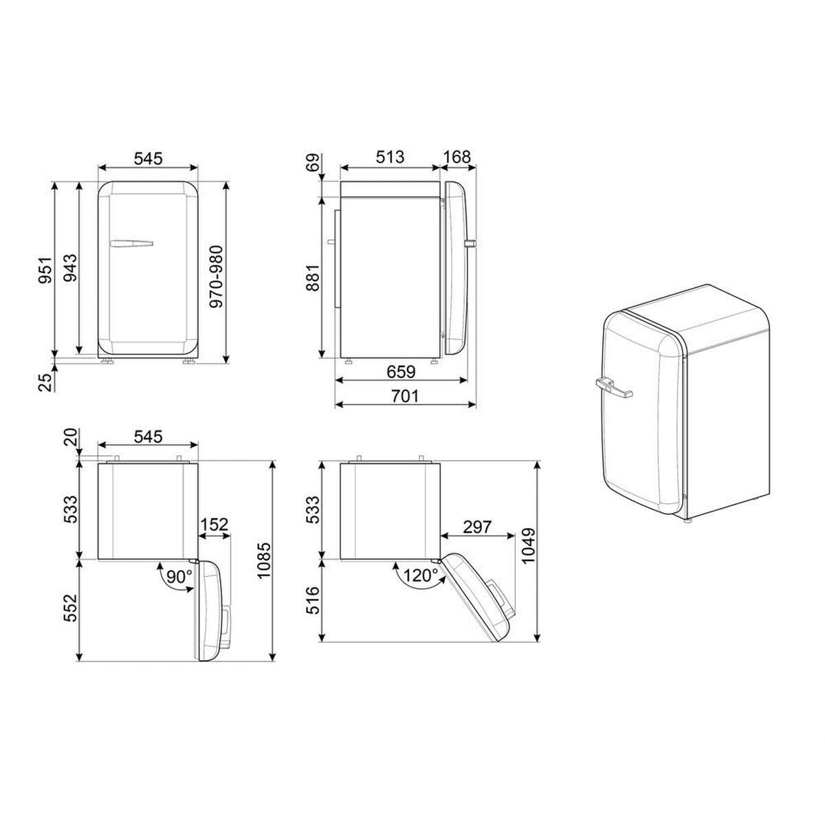Frigorífico Smeg FAB10RWH5 Blanco