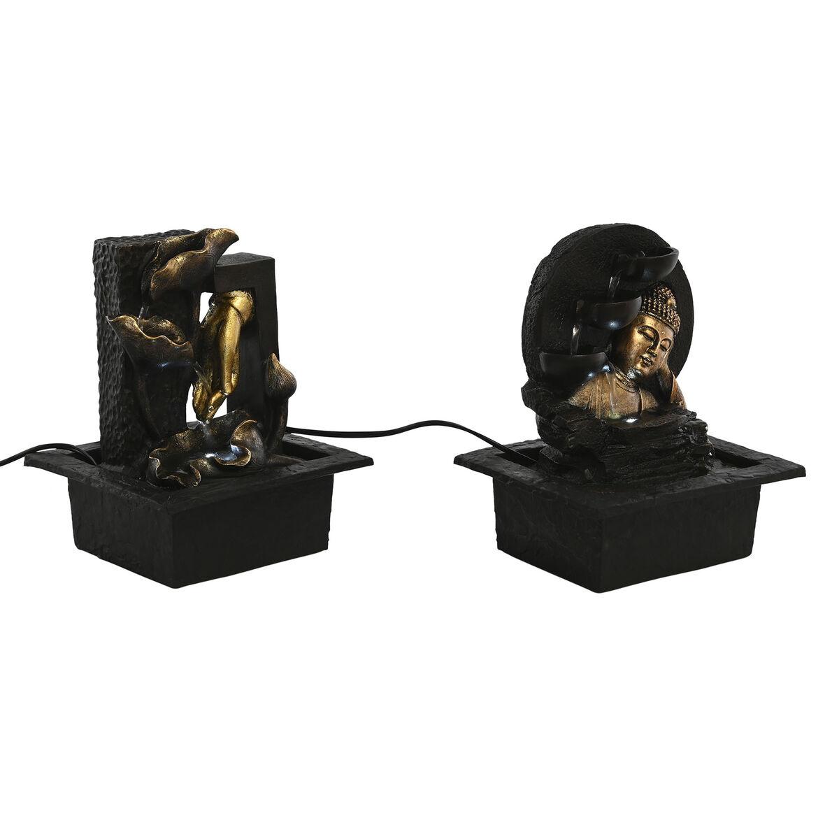 Fuente Home ESPRIT Resina Buda Oriental 21 x 19 x 27 cm (2 Unidades)
