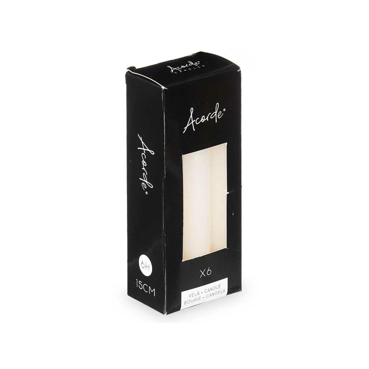 Set de Velas Acorde 123-B-AR Crema 2 x 2 x 15 cm (12 Unidades)