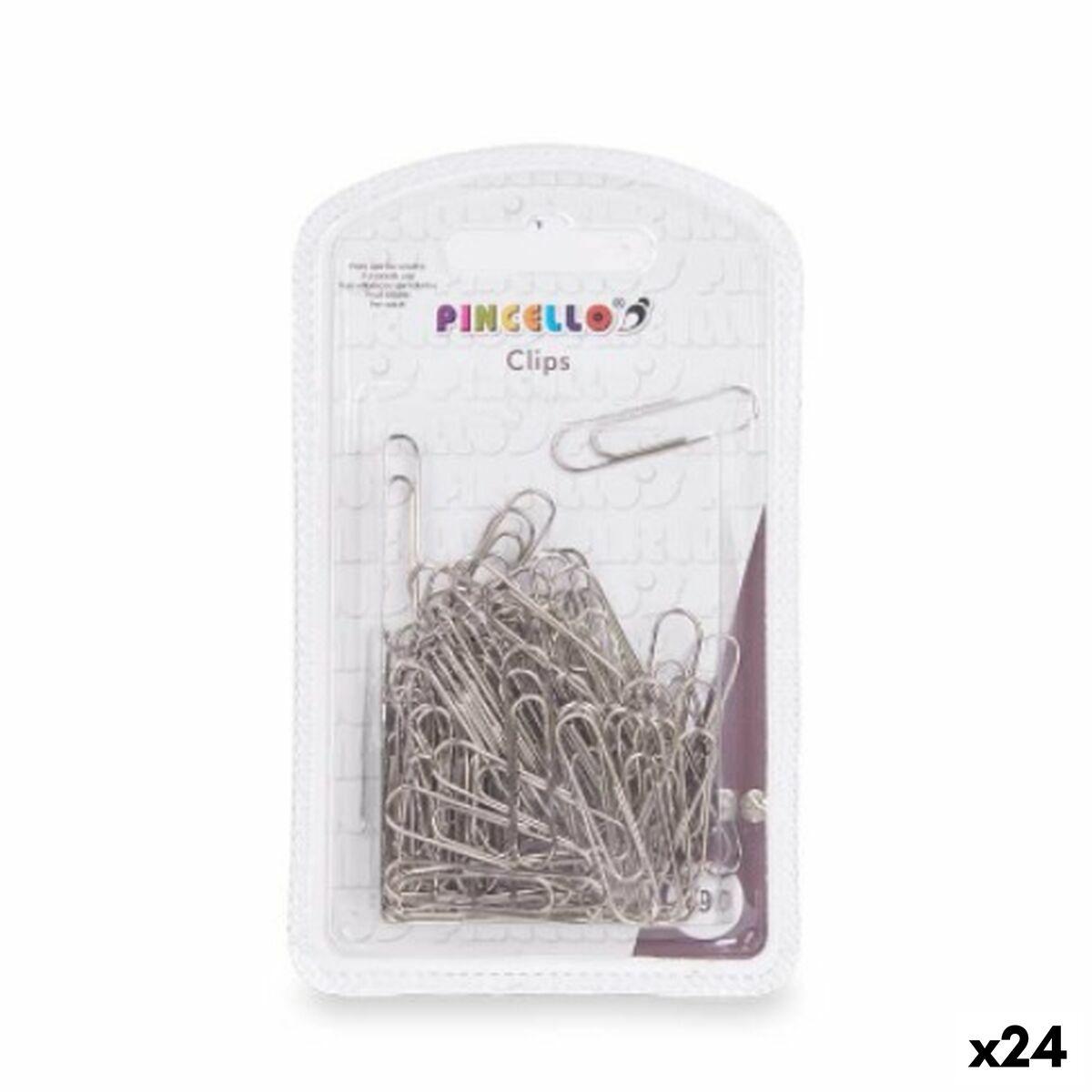 Clips Pincello 382 Plateado Metal Mediano (24 Unidades)