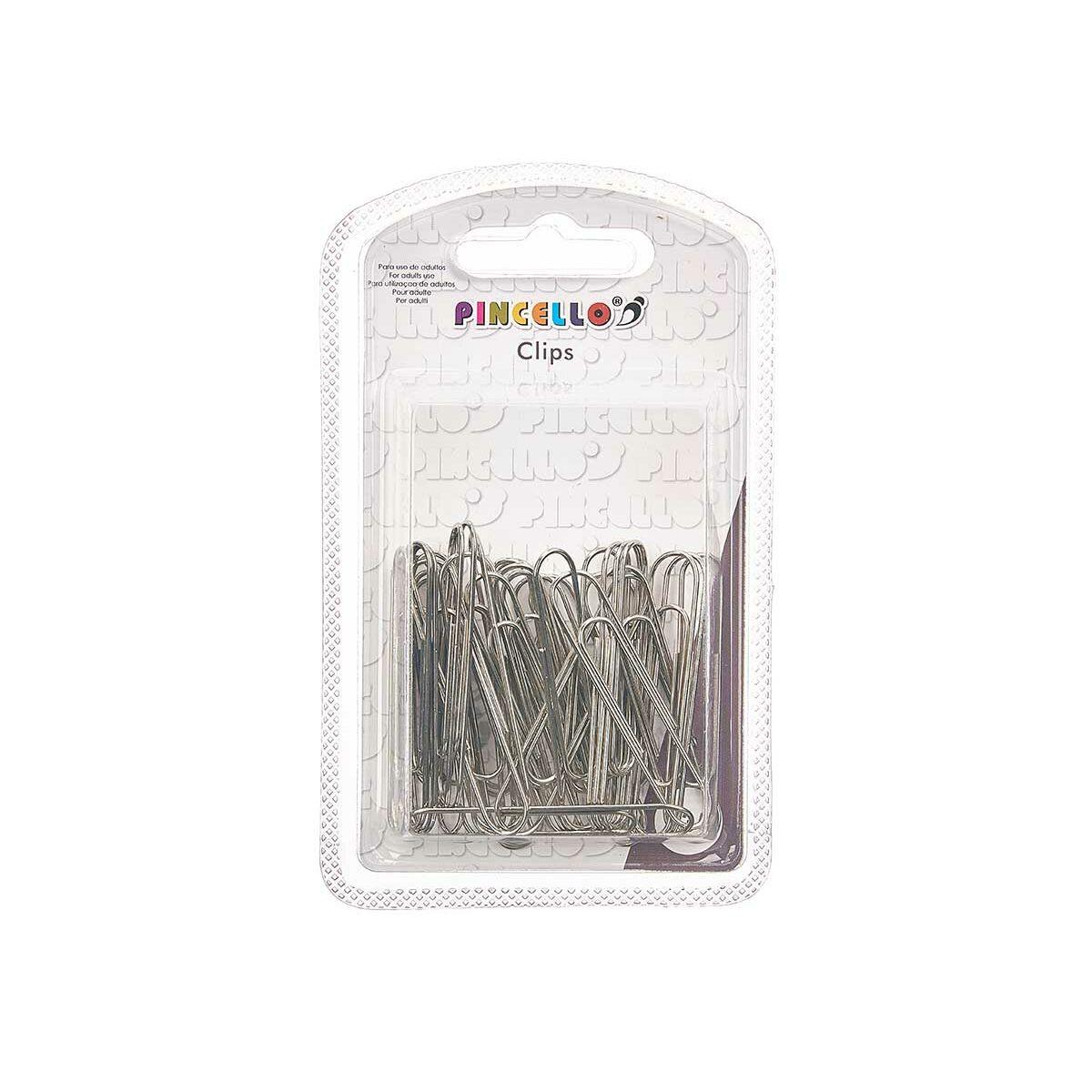 Clips Pincello 383 Plateado Metal Grande (24 Unidades)