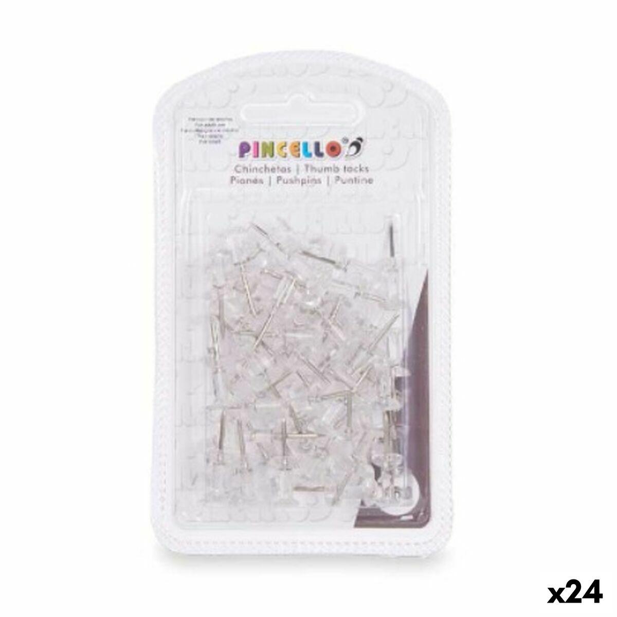 Chinchetas Pincello 394 Transparente Metal Plástico (24 Unidades)