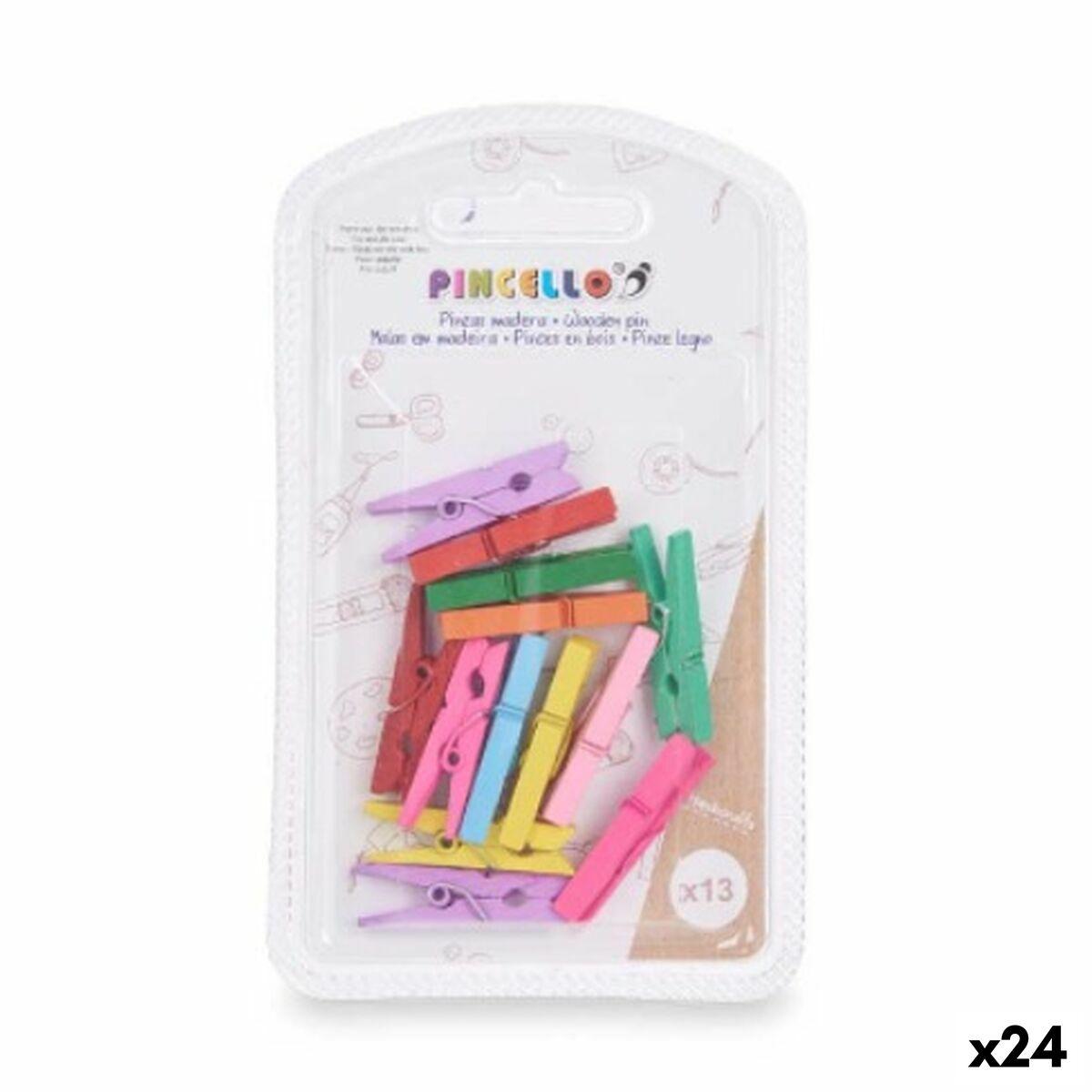 Pinzas Pincello 396 Multicolor Madera Pequeño (24 Unidades)