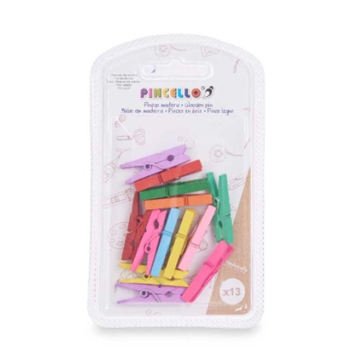 Pinzas Pincello 396 Multicolor Madera Pequeño (24 Unidades)