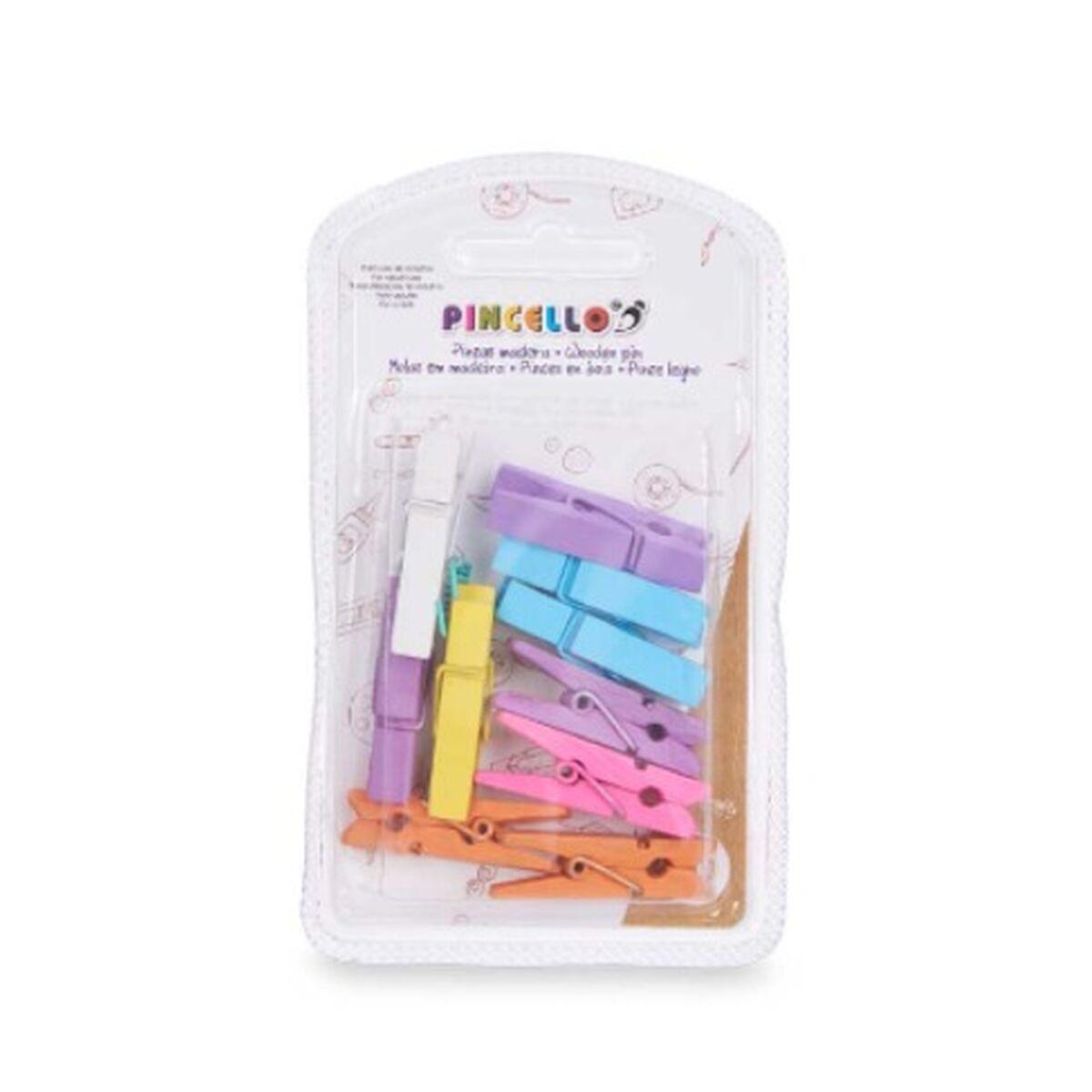 Pinzas Pincello 397 Multicolor Madera Mediano (24 Unidades)
