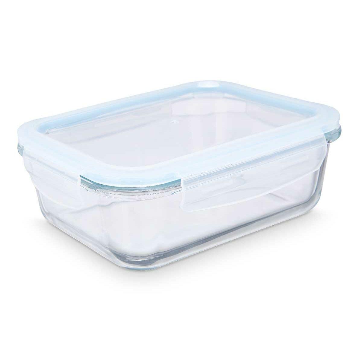 Fiambrera Vivalto 90549 Transparente Silicona Vidrio de Borosilicato 1 L 22 x 7 x 16,5 cm (12 Unidades)