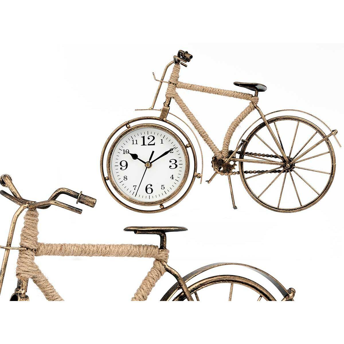 Reloj de Mesa Bicicleta Bronce Metal 24 x 37 x 9,5 cm (4 Unidades)