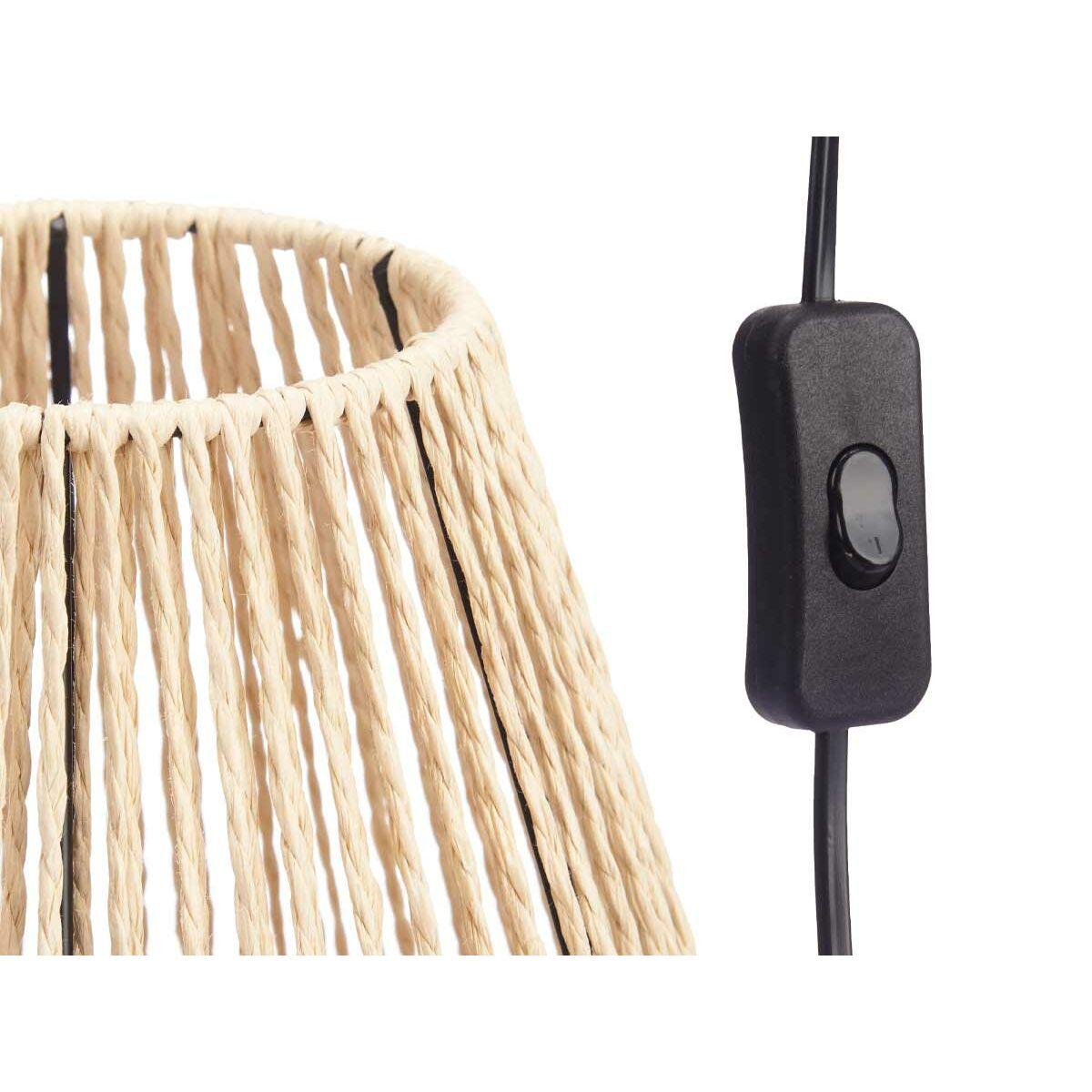 Lámpara de mesa Pirámide 40 W Cuerda Marrón Negro 23 x 26 x 23 cm (4 Unidades)