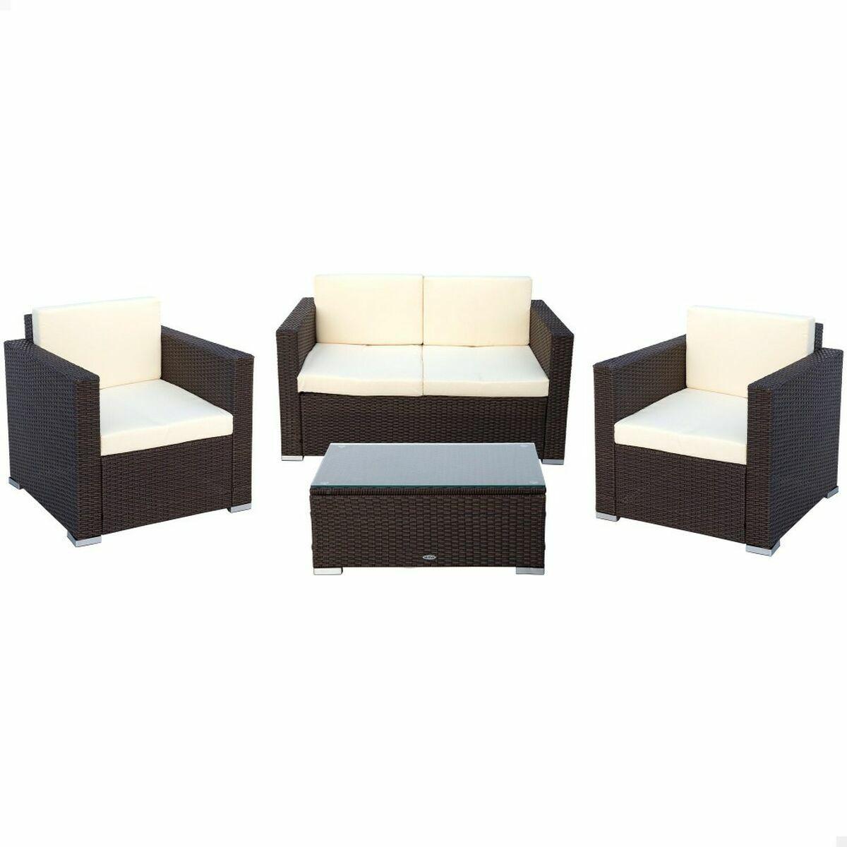 Muebles de Jardín Aktive Negro Crema 128 x 72 cm