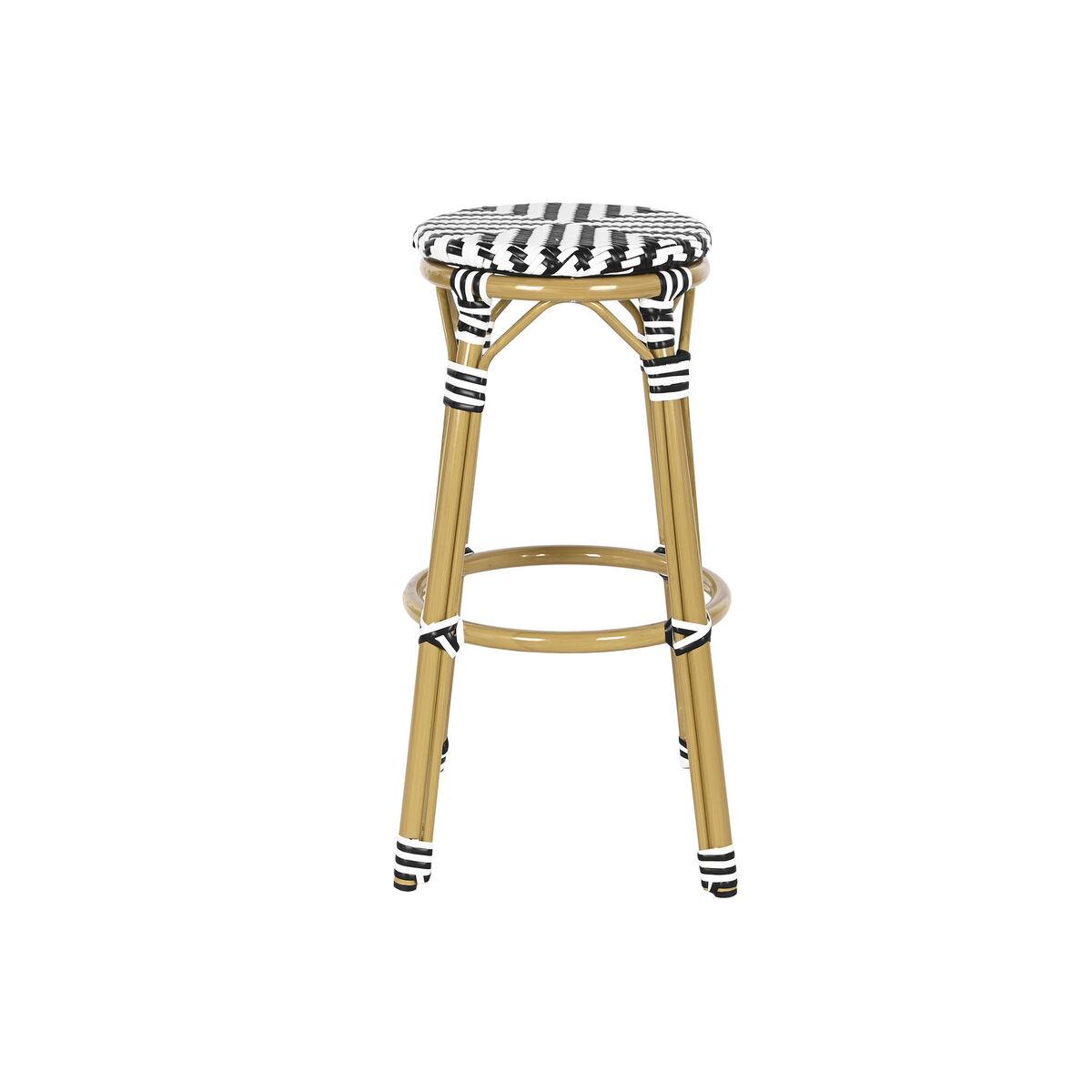 Taburete Home ESPRIT Bicolor Metal ratán sintético 39,5 x 39,5 x 74,5 cm