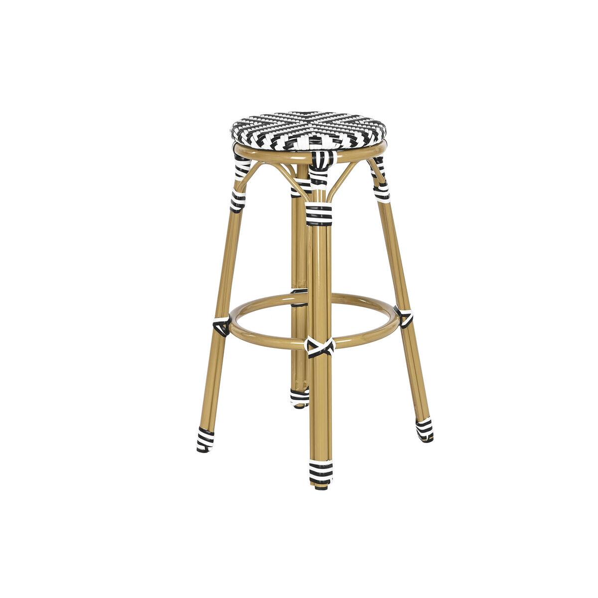 Taburete Home ESPRIT Bicolor Metal ratán sintético 39,5 x 39,5 x 74,5 cm