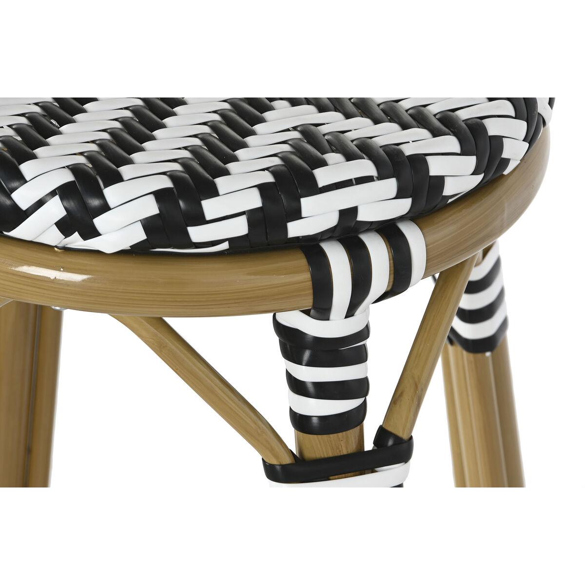Taburete Home ESPRIT Bicolor Metal ratán sintético 39,5 x 39,5 x 74,5 cm