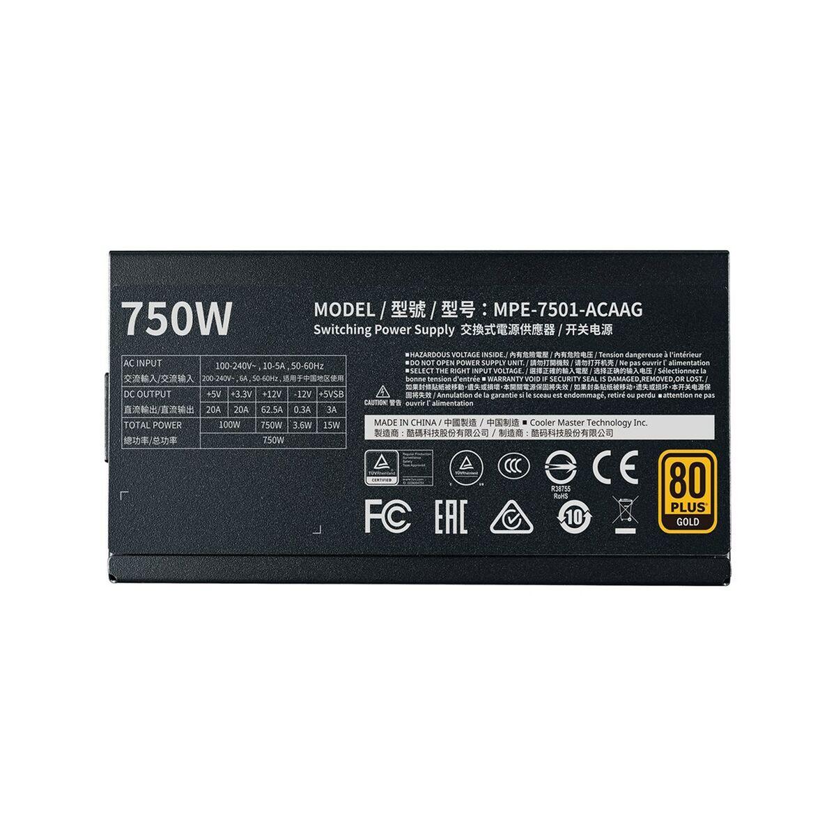 Fuente de Alimentación Cooler Master MPE-7501-AFAAG-EU ATX 750 W 80 Plus Gold