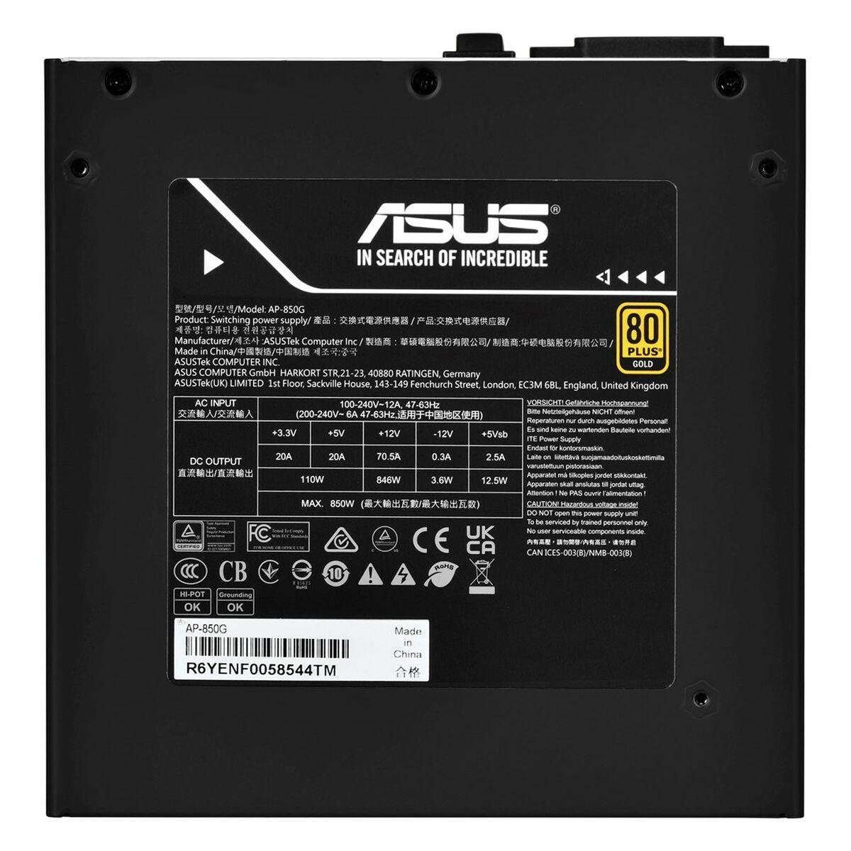 Fuente de Alimentación Asus 90YE00U0-B0NB00                 ATX 850 W 80 Plus Gold