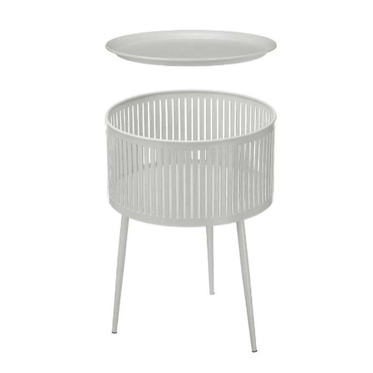 Mesa auxiliar Rayas Gris Dorado Metal 40 x 57 x 40 cm