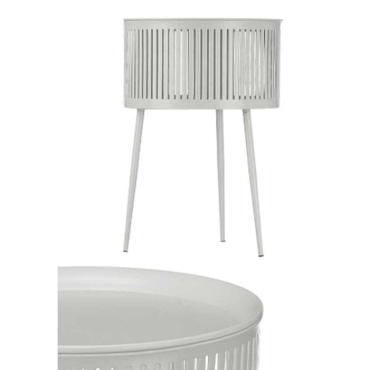 Mesa auxiliar Rayas Gris Dorado Metal 40 x 57 x 40 cm
