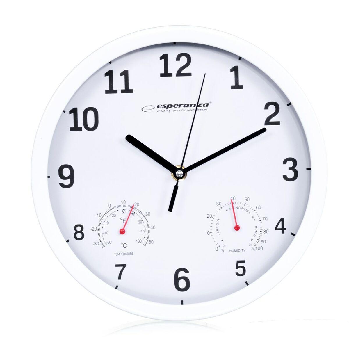 Reloj de Pared Esperanza EHC016W Blanco Vidrio Plástico 25 cm