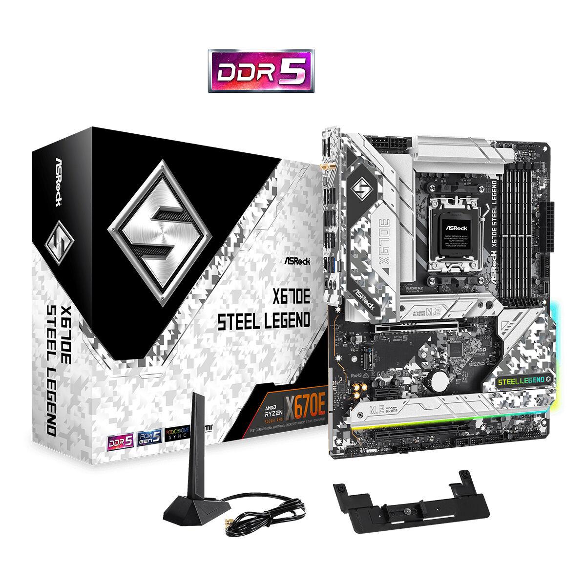 Placa Base ASRock X670E Steel Legend Intel Wi-Fi 6 AMD AM5