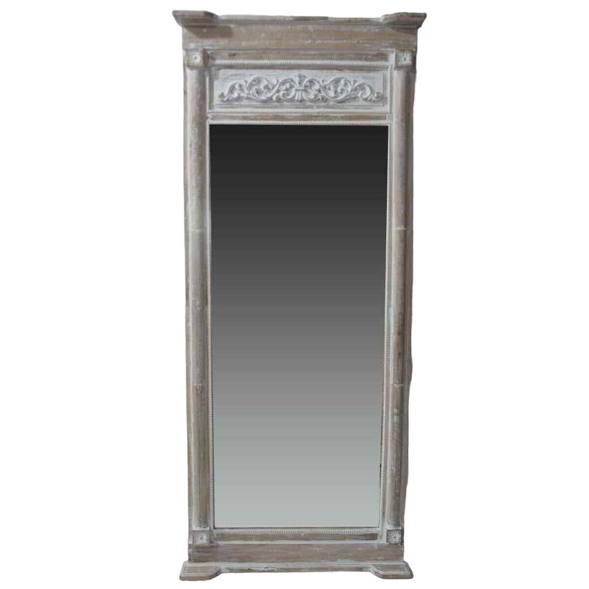 Espejo de pared Home ESPRIT Blanco Natural Romántico 87,6 x 9,5 x 203 cm