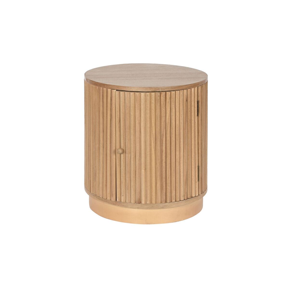 Mesita de Noche Home ESPRIT Natural Madera de Paulonia Madera MDF 43 x 43 x 48 cm