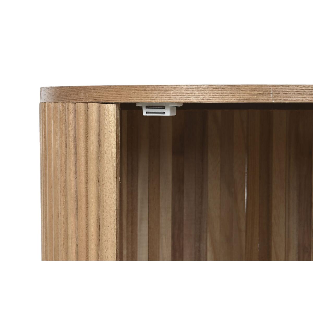 Mesita de Noche Home ESPRIT Natural Madera de Paulonia Madera MDF 43 x 43 x 48 cm