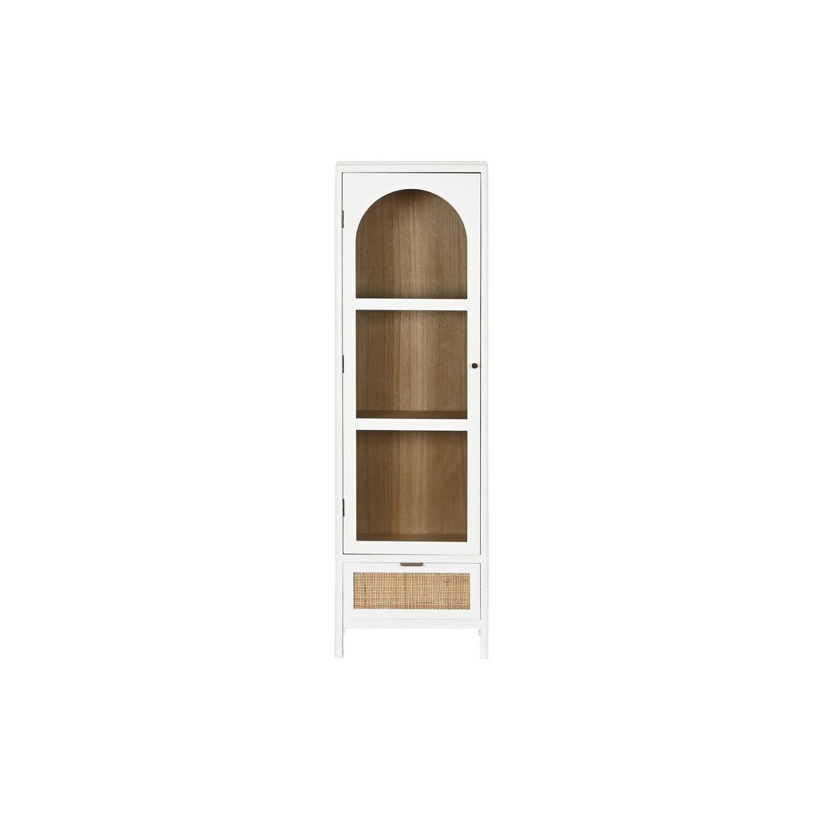 Estantería Home ESPRIT Blanco Ratán Madera de Paulonia 48 x 29 x 161 cm