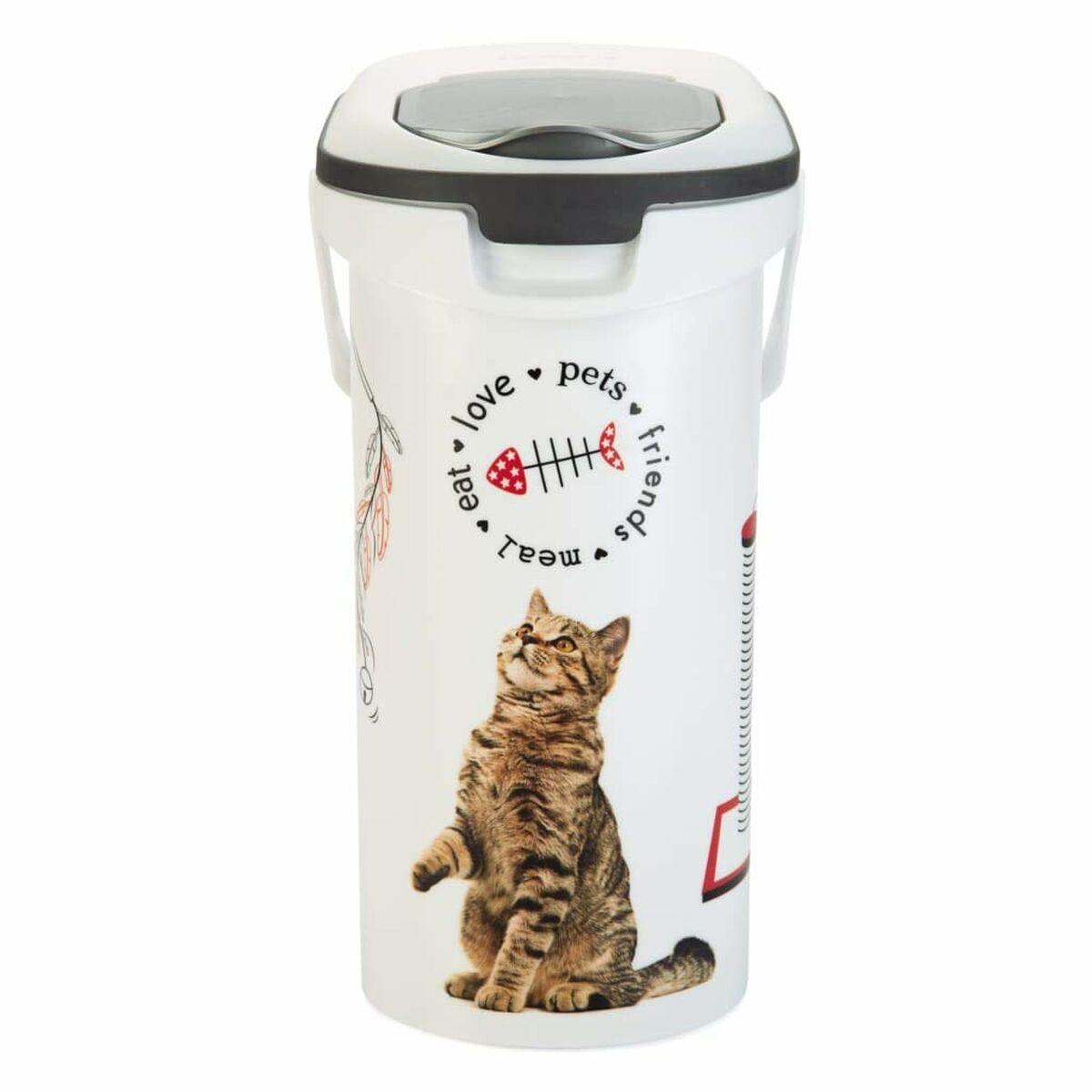 Bote de comida para mascotas Curver Love Pets Gato Blanco 4 Kg