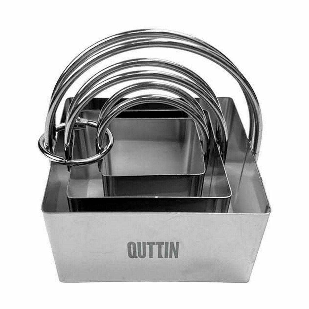 Set de Moldes de Repostería Quttin Acero Inoxidable Plateado Cuadrado 3 Piezas (24 Unidades)