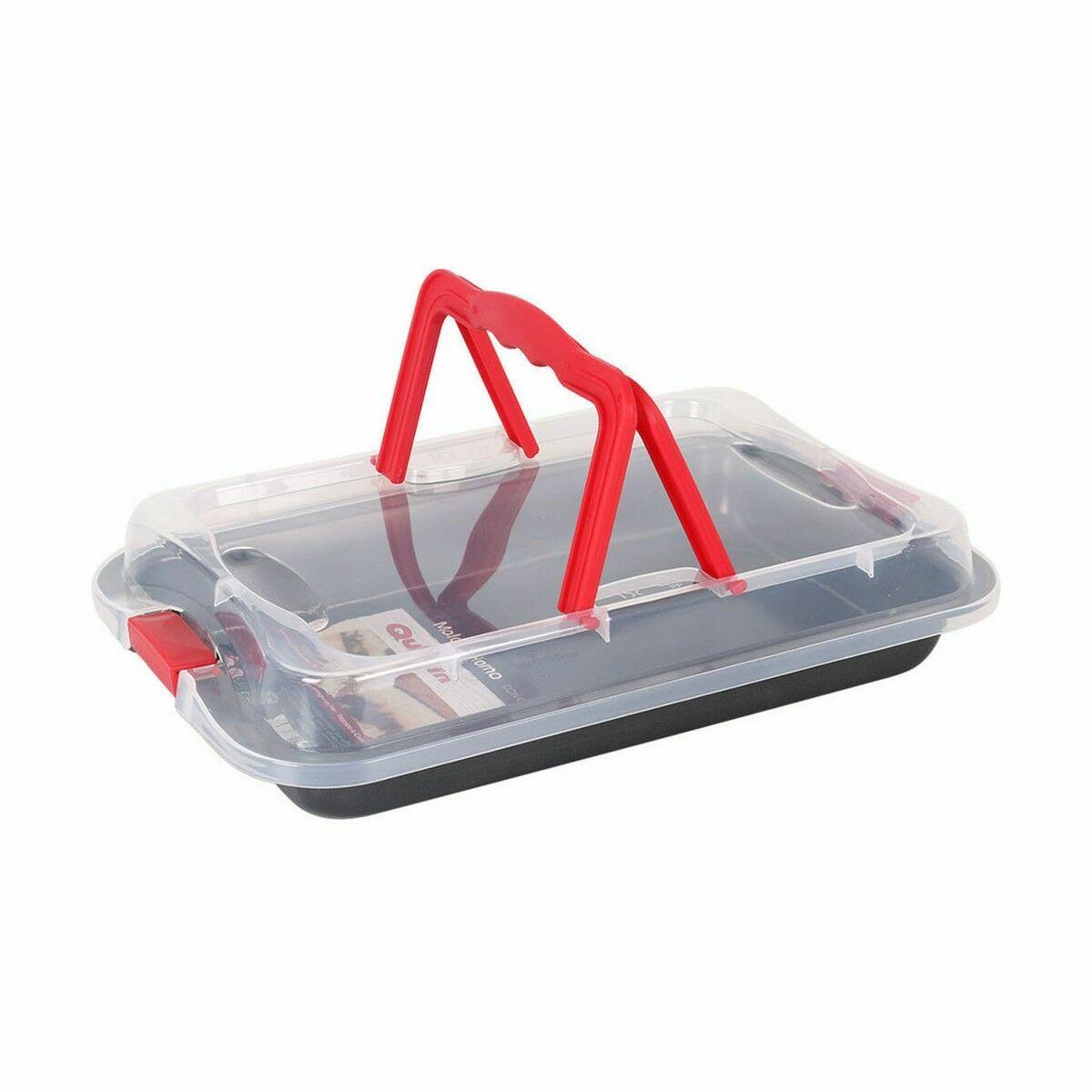 Molde Desmontable Quttin Acero al carbono Negro Transparente 36 x 23 x 4,5 cm (6 Unidades)