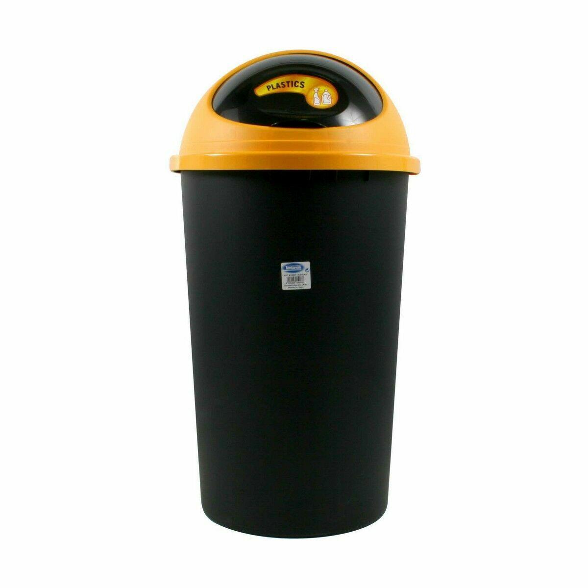 Cubo para la Basura Tontarelli Big hoop Amarillo Negro 50 L (10 Unidades)
