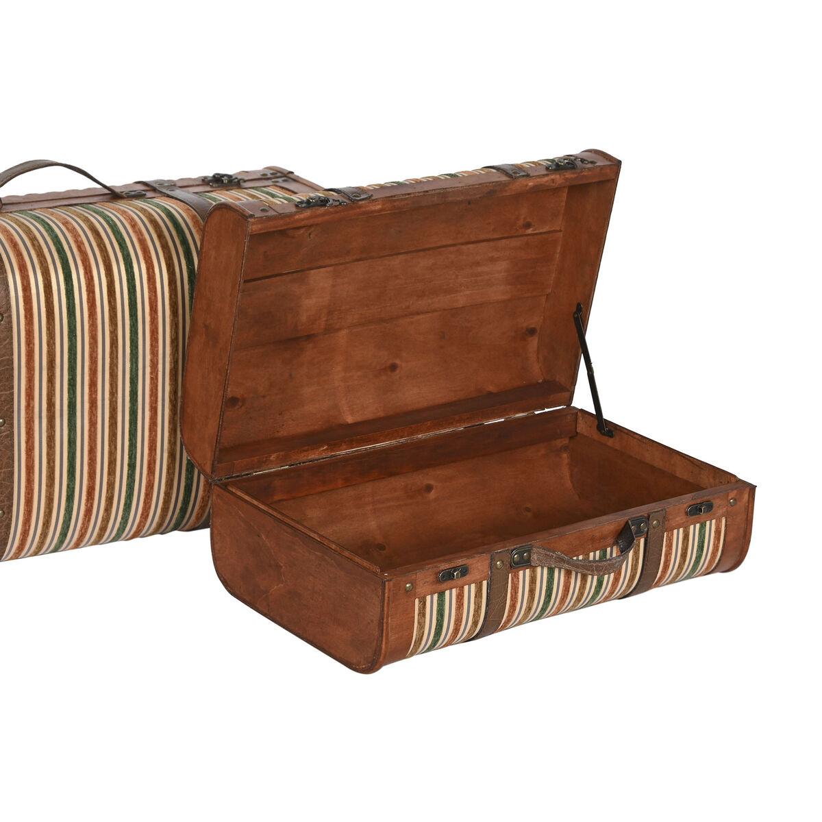 Juego de Baúles Home ESPRIT Madera Lienzo Colonial 60 x 24 x 37,5 cm 60 x 37 x 24 cm (2 Unidades)