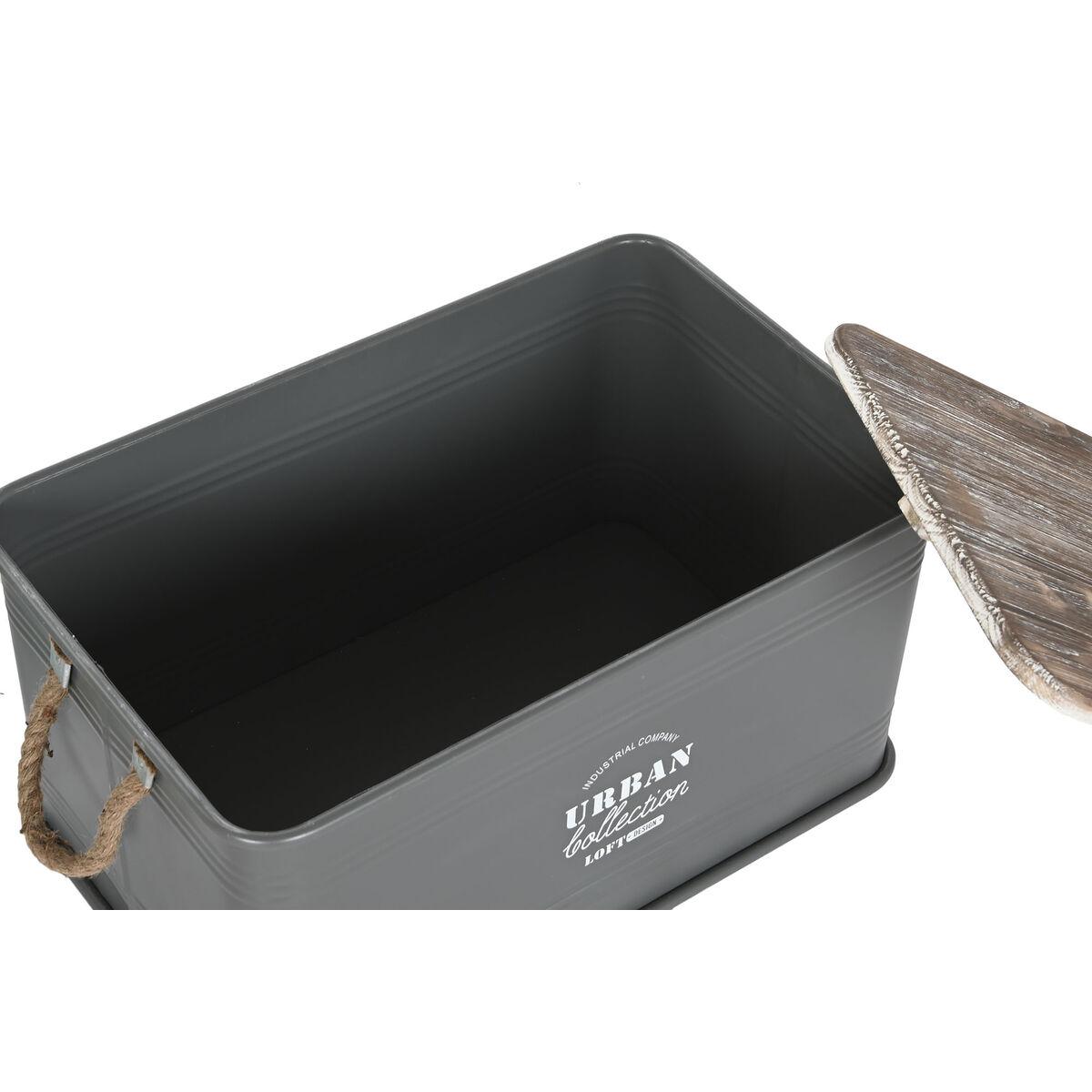 Arcón Home ESPRIT Amarillo Verde Gris Marrón oscuro Menta Metal Madera de Paulonia Vintage 60 x 38 x 32,5 cm 60 X 38 X 33 cm (3 