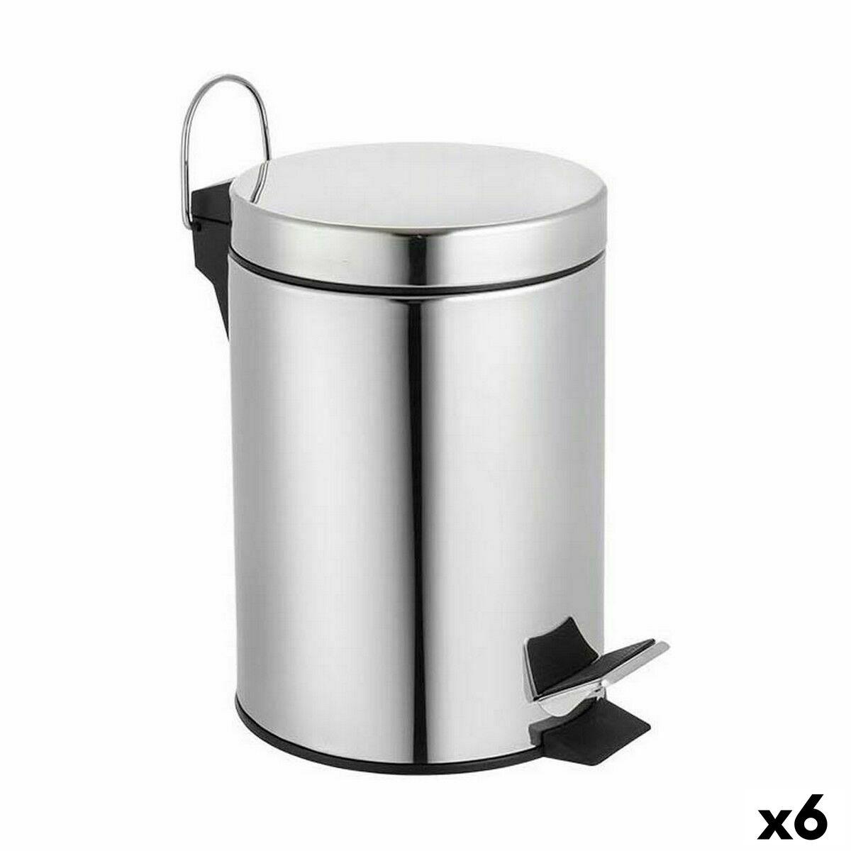 Cubo de Basura con Pedal Confortime Plateado 3 L (6 Unidades)