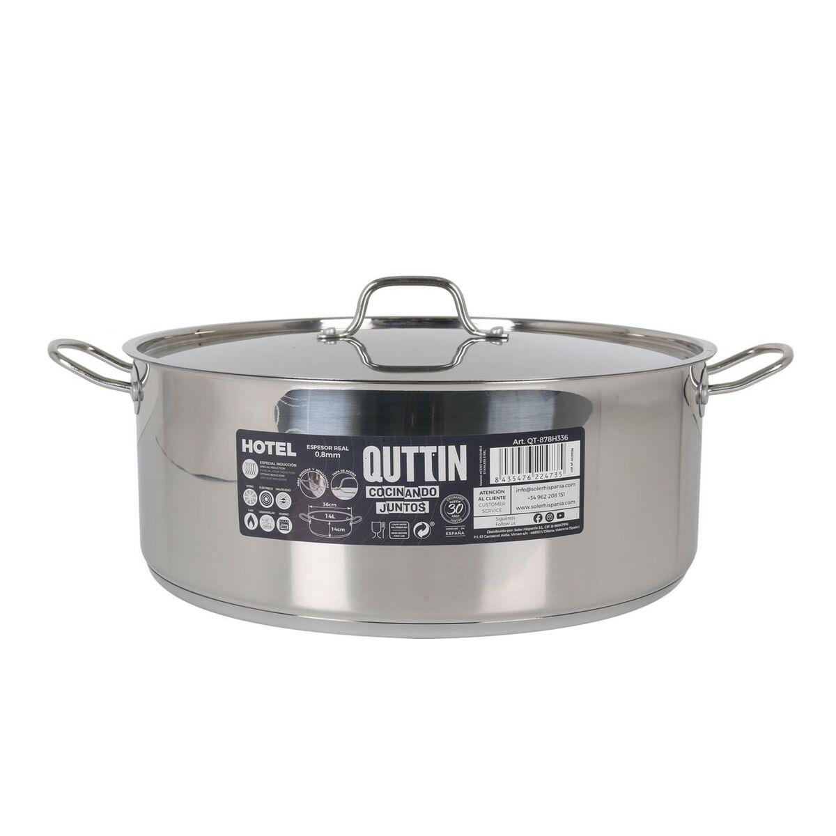 Cacerola Con Tapa Quttin Aluminio 36 x 14 cm (2 Unidades)