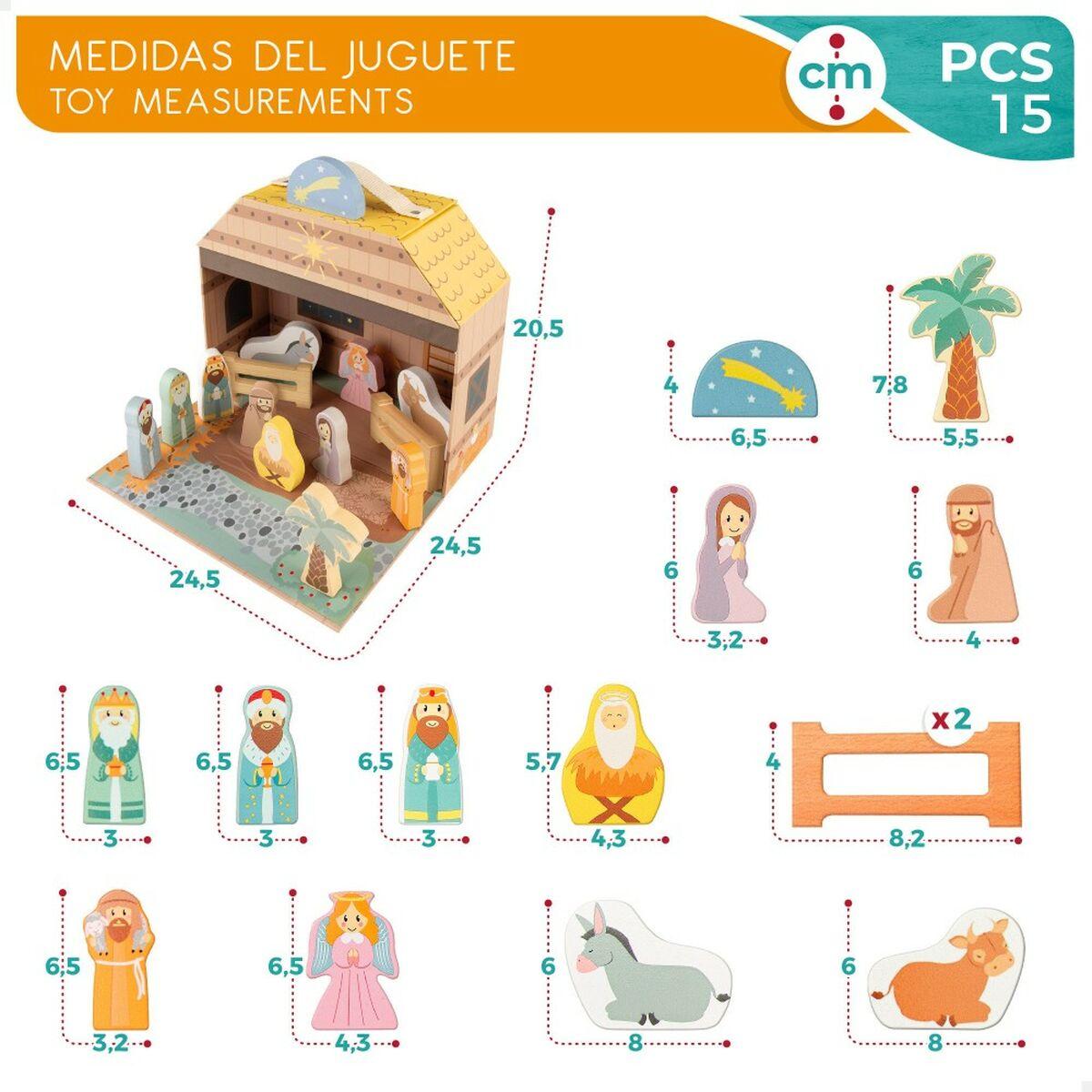 Belén de Navidad Woomax 24,5 x 20,5 x 24,5 cm (15 Piezas) (6 Unidades)